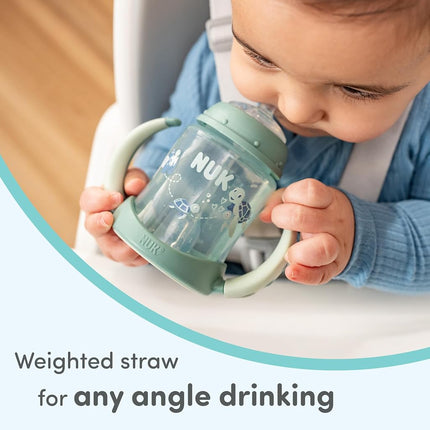NUK Learner Straw Cup, 10 oz, 2-Pack - Toddler Cup with Soft Straw for Easy Drinking, 6 Months and Up