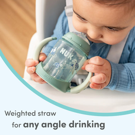 Vaso con Popote de Aprendizaje NUK, 10 oz, Paquete de 2 - Vaso para Niños Pequeños con Popote Suave para Beber Fácilmente, 6 Meses en Adelante