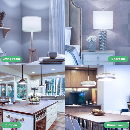 Bombillas LED DEGNJU, equivalentes a 100 vatios, bombillas LED A19, luz diurna de 5000 K, base estándar E26, 1500 lúmenes, no regulables, bombillas LED de luz blanca brillante de 13 W para dormitorio, hogar, oficina, paquete de 12