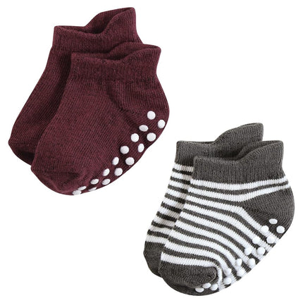 Chaussettes antidérapantes invisibles Hudson Baby unisexe pour bébé, bleu bordeaux, 0-6 mois