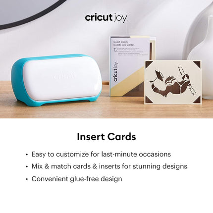 Cricut Joy Insert Cards | Cream & Gold Holographic | 10.8cm x 14cm (4.25" x 5.5") | 12-Pack | for use with Cricut Joy