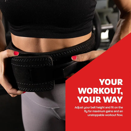 Hawk Sports Lever Belt Black Genuine Leather Powerlifting Men & Women Power Lifting 10mm Weightlifting Belt! (Black, Medium)