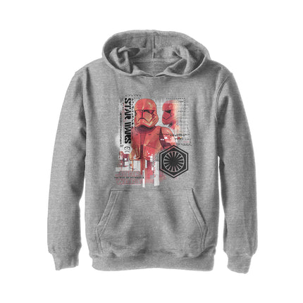 STAR WARS Boys' Hooded Sweatshirt, Athletic Heathe