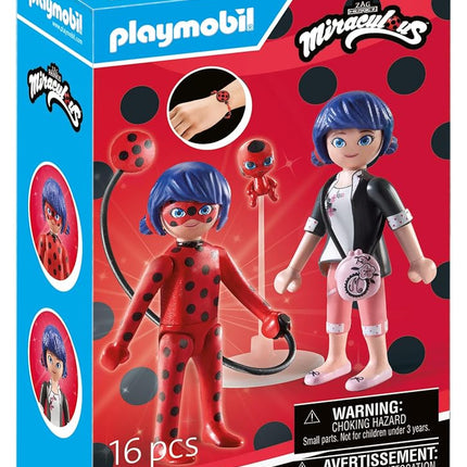 Playmobil 71336 Miraculous: Marinette & Ladybug, including Kwami Tikki and diverse accessories, adventure with Ladybug, fun imaginative role play, detailed play sets suitable for children ages 4+