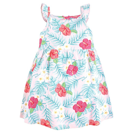 Hudson Baby Baby Girls' Cotton Dresses, Tropical Floral, 12-18 Months