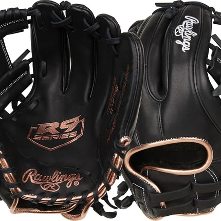 Rawlings R9 Fastpitch Softball Glove | Sizes 11.5"-13" | Multiple Styles Softball Glove, Women, Pro I-Web | Black, 11.75" | Infield