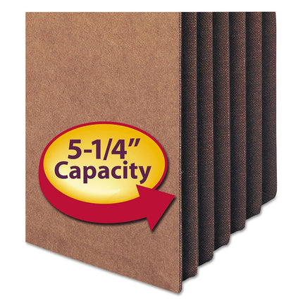 Smead File Pocket, Straight-Cut Tab, 5-1/4" Expansion, Letter Size, Redrope, 10 per Box (73274)