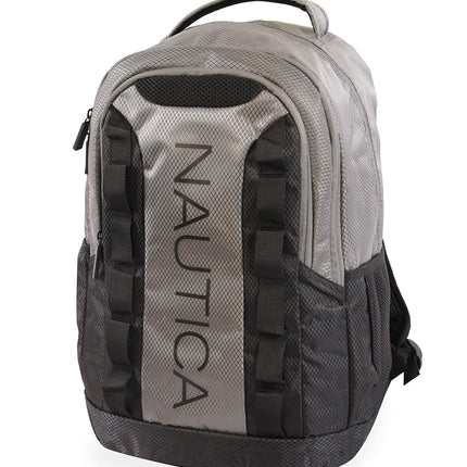 Nautica Unisex's Admiral Backpack, Grey/Black, One Size