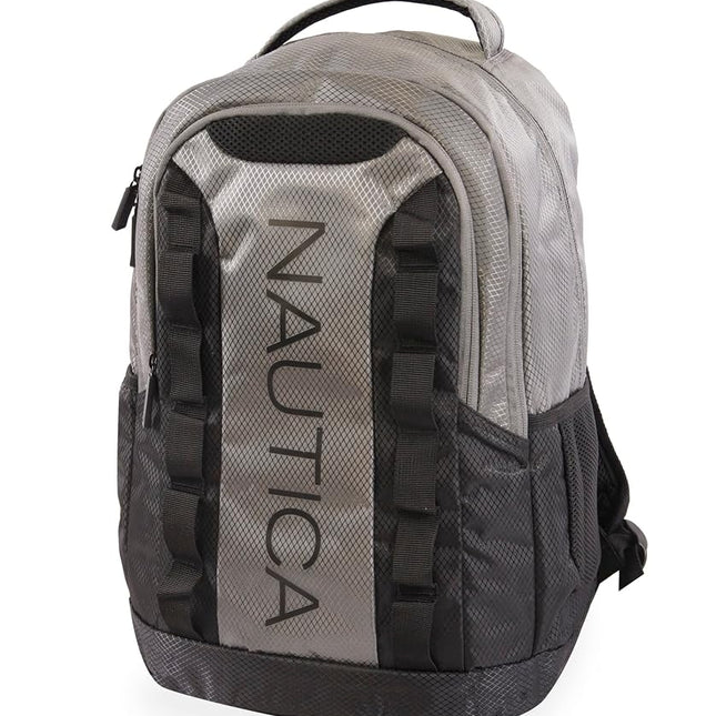 Nautica Unisex's Admiral Backpack, Grey/Black, One Size