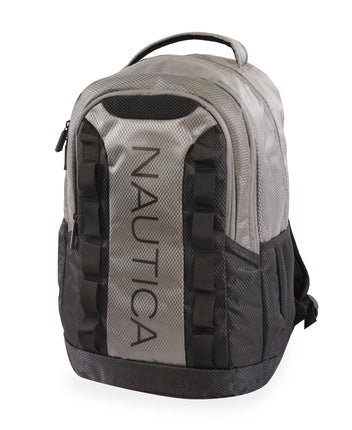 Nautica Unisex's Admiral Backpack, Grey/Black, One