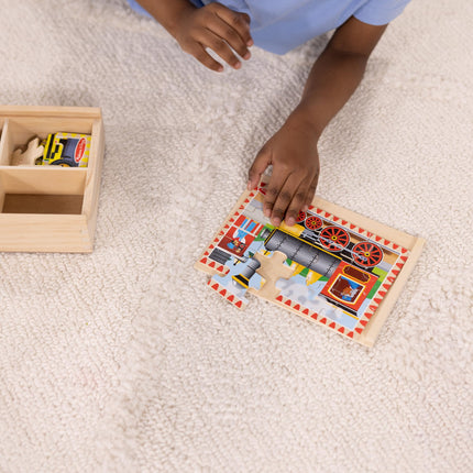 Melissa & Doug Vehicles Jigsaw Puzzles in a Box, Four Wooden Puzzles, Sturdy Wooden Storage Box, 12-Piece Puzzles [Toy] [Apr 18, 2007] Melissa & Doug