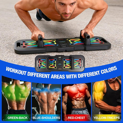 POSKOU Push Up Board Pushup Bar Multifunction Push Up Handles Exercise Workout Fitness Equipment for Home Gym (counter mode)
