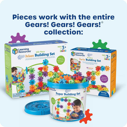 Learning Resources Glowing PatternGears, STEM Construction Gears Toy, Building Set for ages 4+