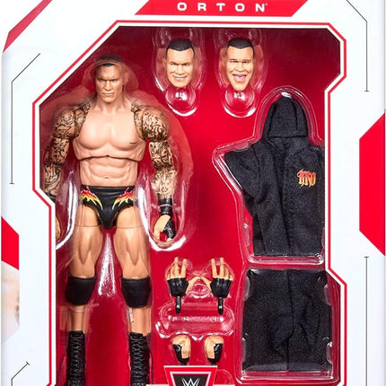 Mattel WWE Ultimate Edition Action Figure and Accessories Set 6-inch Randy Orton Collectible Figure with Interchangeable Heads and Hands and 30 Points of Movement - JHV98