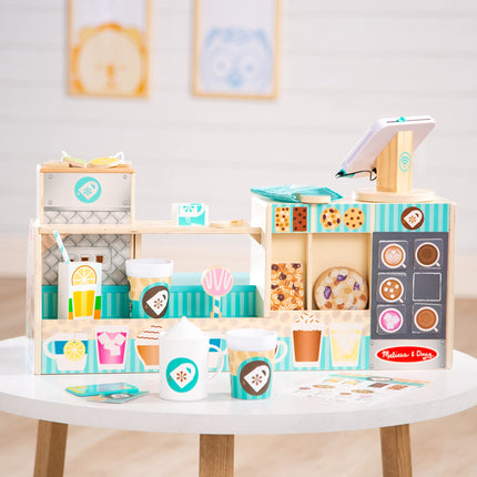 Melissa & Doug Cafetería de Juguete de Madera Barista | Juguete de Madera para Niños | Juego de Roles | Juguete Montessori | 3+ | Regalo para Niños o Niñas - Certificado FSC
