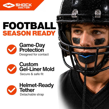Shock Doctor Gel Max Convertible Mouth Guard, Orange, Adult