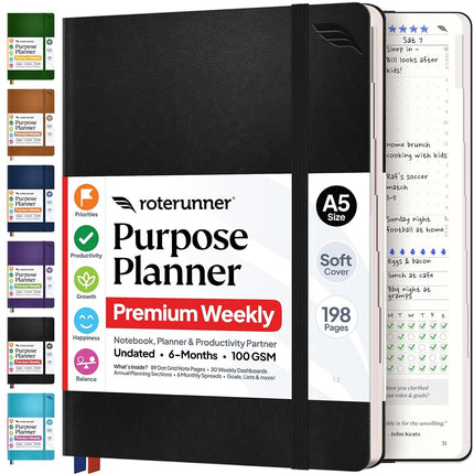 Roterunner Purpose Planner Notebook A5 5.8”x8.3” U
