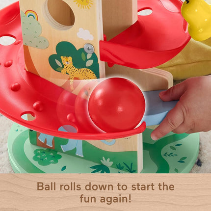 Fisher-Price Baby & Toddler Toy Wooden Tree House Ball Run, 2 Wooden Pieces for Infants from 9 Months