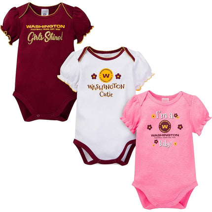Gerber NFL Baby Girls 3 Pack Short Sleeve Bodysuit