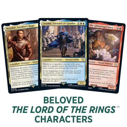 Magic: The Gathering El Señor de los Anillos: relatos de la Tierra Media Mazo de Commander - Jinetes de Rohan (Mazo de 100 cartas, paquete de muestra de 2 cartas de Collector Booster + accesorios)
