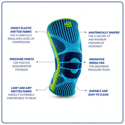 BAUERFEIND knee support Knee Support with silicone ring, Can be worn on both the right & left knee
