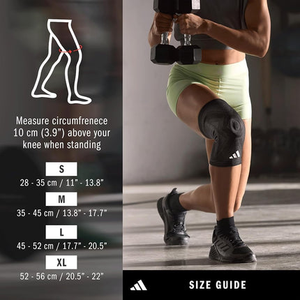 adidas Aeroready Breathable Compression Knit Orthopedic Knee Brace Ergonomic Design (M)