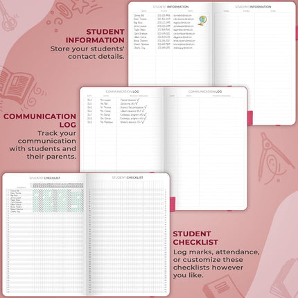 Clever Fox Teacher Planner, School & Homeschool Book, B5 Size Fuchsia