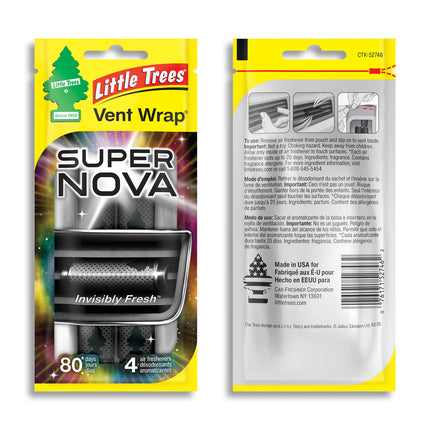 LITTLE TREES Car Air Freshener | Vent Wrap Provides Long-Lasting Scent, Invisibly Fresh! | Supernova, 16 Air Fresheners