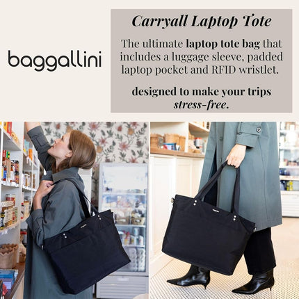 Baggallini Carryall Laptop Tote, Sterling Shimmer, One Size