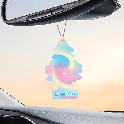 Little Trees Car Air Freshener I Hanging Tree Provides Long Lasting Scent for Auto or Home I Cotton Candy, 6-Packs (4 Count)