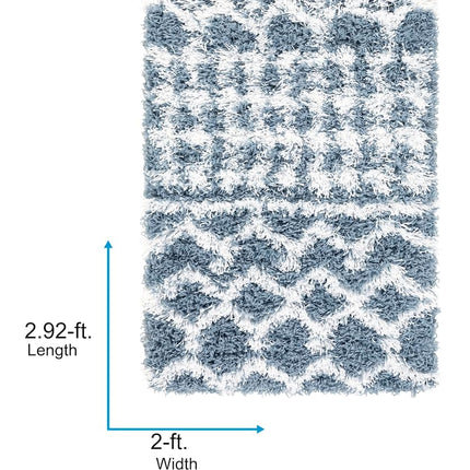 Livabliss Hapsburg Moroccan Shag Area Rug, 2' x 2'11", Denim