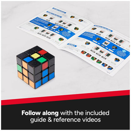 Rubik’s Coach Cube, Learn to Solve 3x3 Cube with Stickers, Guide, & Videos | Stress Relief Fidget Toy | Adult Toy Fidget Cube | for Ages 8 and up