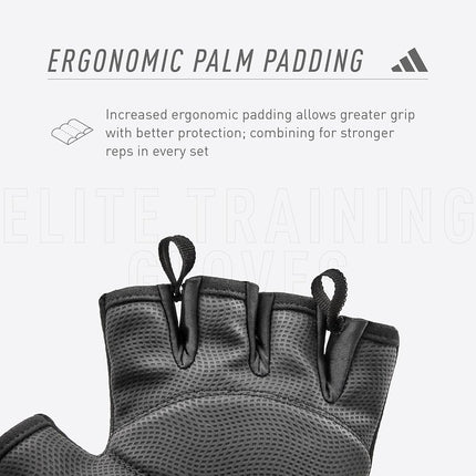 adidas Elite Training Gloves, Grey, L - 20-21.5 cm around the palm