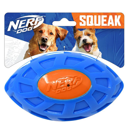 Nerf Dog 6in TPR EXO Squeak Football - Blue/Orange