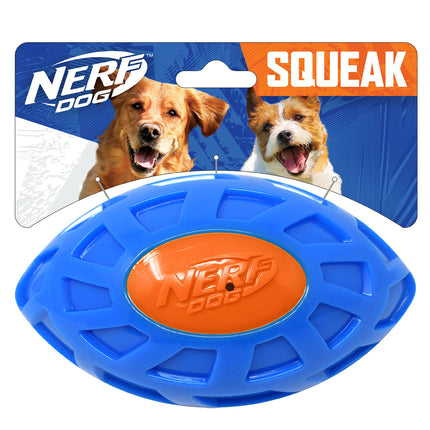 Nerf Dog 6in TPR EXO Squeak Football - Blue/Orange
