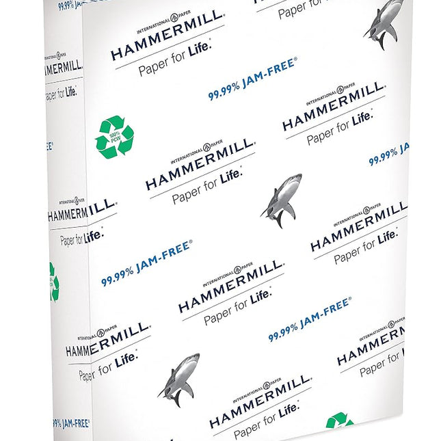 Hammermill Printer Paper, Great White 100% Recycled Paper, 8.5 x 11-1 Ream (500 Sheets) - 92 Bright, Made in the USA