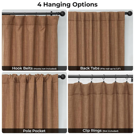 HPD Half Price Drapes Faux Linen Textured Room Darkening Curtains for Bedroom 120 Inches Long (1 Panel), 50W X 120L Curtains for Living Room Home Decor, Butterscotch