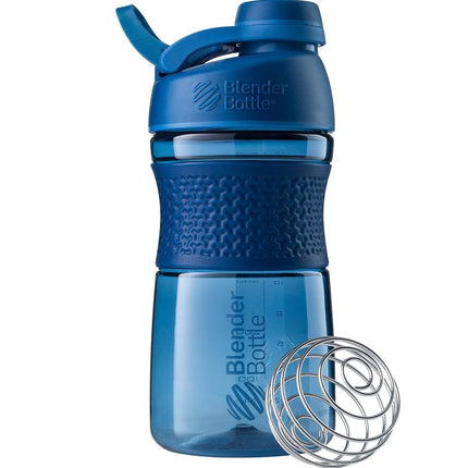 Vaso mezclador BlenderBottle SportMixer, perfecto para batidos de proteínas y preentrenamiento, 590 ml, azul marino