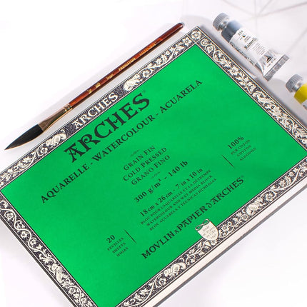 Arches Winsor Newton Watercolor Cold Pressed Paper Block, 20 Sheets