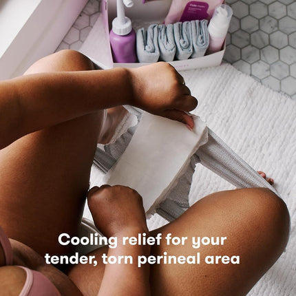 Frida Mom Witch Hazel Perineal Cooling Pad Liners for Postpartum Care: Hospital Bag Essentials for Pain Relief After Birth, Full-Length Medicated Cooling Pad Liners, 24 Count