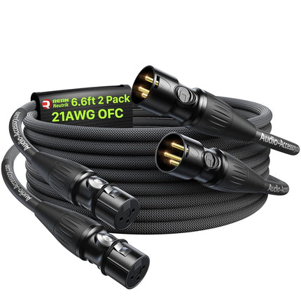 AA AUDIO ACCESSORY XLR Cables 6.6ft 2 Pack, Gold P