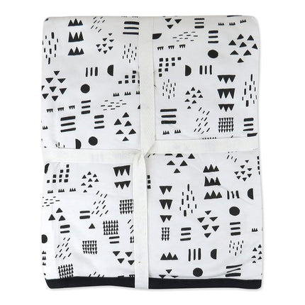 HonestBaby Organic Cotton Hand-Quilted Blanket, Pattern Play/Gray, One Size