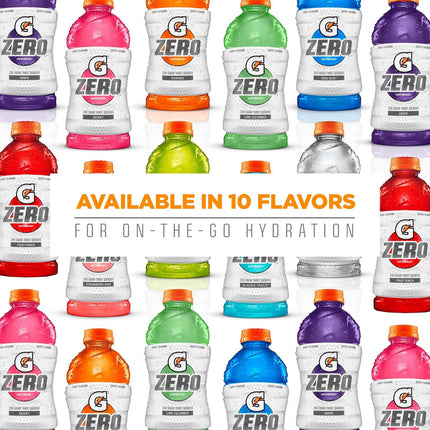 Bebida deportiva Gatorade G Zero, variedad de sabores, cereza glaciar, baya, paquete de 18 unidades de 12 onzas líquidas