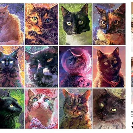 Buffalo Games - Louise Goalby - Cat Candids - 750 Piece Jigsaw Puzzle for Adults Challenging Puzzle Perfect for Game Nights - Finished Puzzle Size is