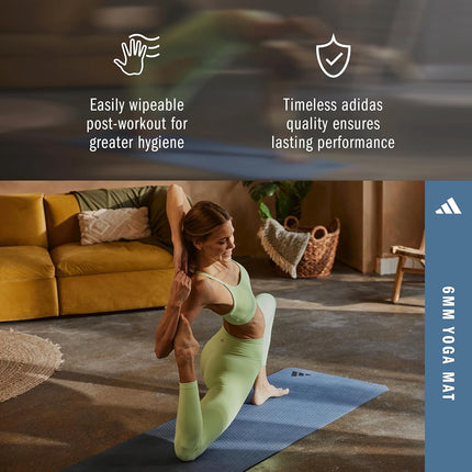 adidas Yoga Mat, Medium-Density Workout Mat, 4mm