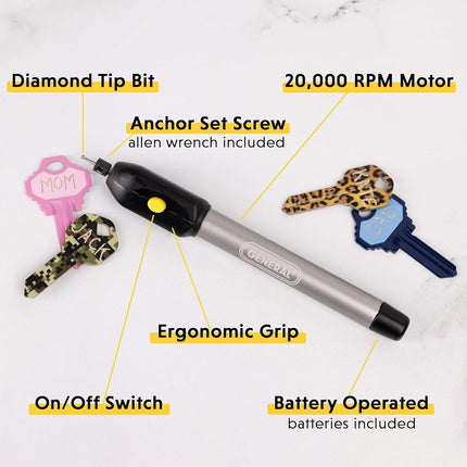 General Tools & Instruments 505 Cordless Precision Engraver with Diamond Tip Bit
