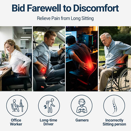 Long Back Lumbar Support Pillow - Fully Entire Back Support - Back Pain Relief and Posture Improved - Memory Foam Back Pillow Cushion for Office Chair, Gaming Chair, Recliner, Car Driving, Blue
