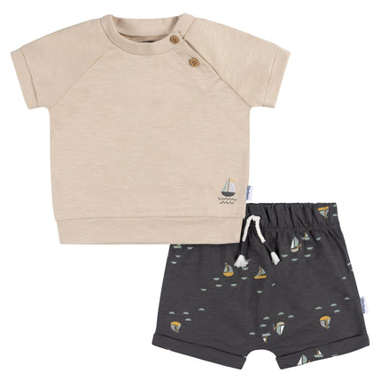 Gerber baby-boys T-shirt and Shorts Set, Sailboats