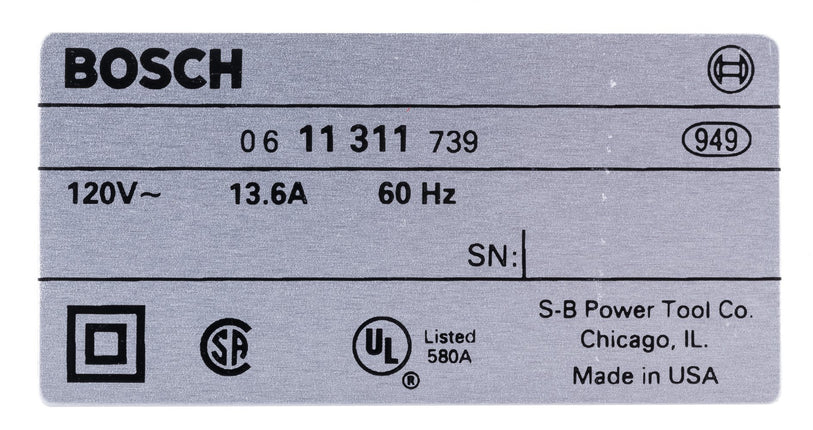 Bosch Parts 2610994184 Nameplate