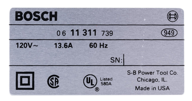Bosch Parts 2610994184 Nameplate